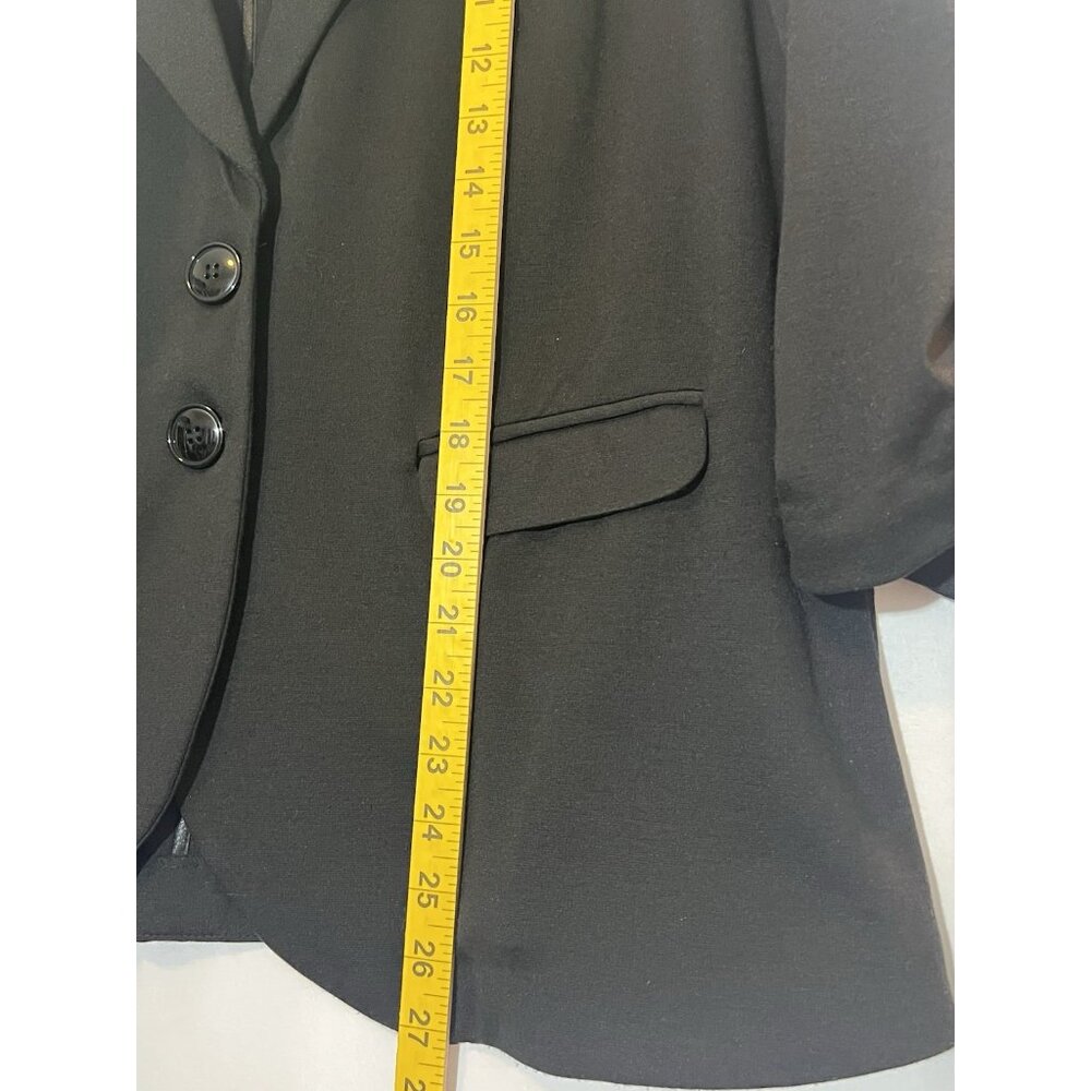 Torrid 3 Women Blazer Plus Size 3X Black 3/4 Ruched Sleeve Vintage Buttons - Picture 7 of 10